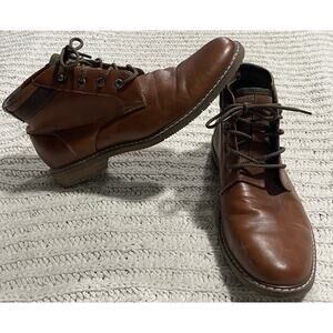 Public Opinion Lace Up Boots Men's Size 9 Brown Vegan Leather